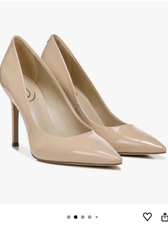 Sam Edelman Shoes - Sam Edelman Rubor Beige Patent Pointed-Toe Stiletto Pumps